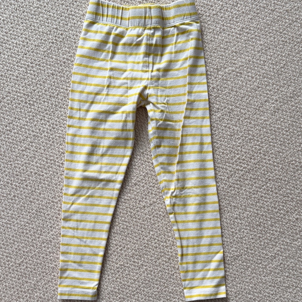 Mini Boden Yellow and White Striped Leggings